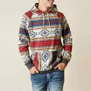 BKLYN SURF Hoodie, Unisex, Size S Southwestern Pattern, Tie Hoodie